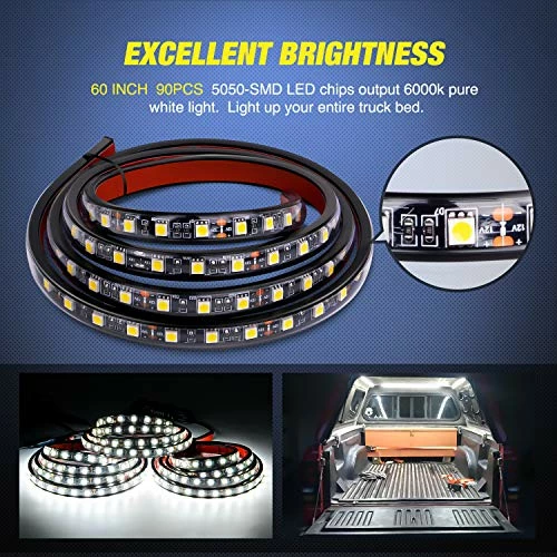Outlet ???? 3PCS 60 Inch Bed Light Strip 270 LED With On/Off Switch Blade Fuse Splitter Extension Cable For Cargo Pickup Truck SUV RV Boat,2 Years Warranty Rgb ???? 4 Outlet ???? 3PCS 60 Inch Bed Light Strip 270 LED With On/Off Switch Blade Fuse Splitter Extension Cable For Cargo Pickup Truck SUV RV Boat,2 Years Warranty Rgb ???? - Image 2