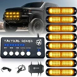 Top 10 ???? LED Surface Mount Strobe Lights Kit, White Amber Grill Grille Emergency Warning Flashing Marker Light Warning Light Assemblies For Trucks Vehicles ATV RV Cars Van - 8PCS ???? -Govee-shop 61AAODbBtkL. AC
