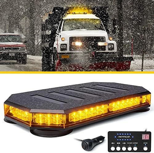Discount ???? 42 LED Roof Top Strobe Beacon Light Bar, High Bright Hazard Warning Flashing Plow Light With Synchronous Controller For Construction Vehicles, Tow Trucks, Postal Cars, Snowplow (Amber/White) ✔️ 11 Discount ???? 42 LED Roof Top Strobe Beacon Light Bar, High Bright Hazard Warning Flashing Plow Light With Synchronous Controller For Construction Vehicles, Tow Trucks, Postal Cars, Snowplow (Amber/White) ✔️ - Image 9