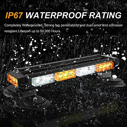 Budget ???? 16.8 Inch LED Strobe Flashing Light Bar, 26 Flashing Modes High Intensity Emergency Hazard Warning Beacon Lights With Magnetic Base For Car Trucks Trailer Roof Safety (Amber White Amber White) ???? 7 Budget ???? 16.8 Inch LED Strobe Flashing Light Bar, 26 Flashing Modes High Intensity Emergency Hazard Warning Beacon Lights With Magnetic Base For Car Trucks Trailer Roof Safety (Amber White Amber White) ???? - Image 5