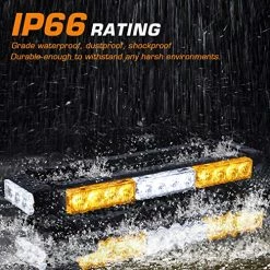 Outlet ???? LED Strobe Flashing Light Bar -Double Side 30 LED High Intensity Emergency Hazard Warning Lighting Bar/Beacon/with Magnetic And 16 Ft Straight Cord For Car Trailer Roof Safety (Amber&White) ???? -Govee-shop 61Wj05IO6FL