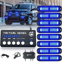 Top 10 ???? LED Surface Mount Strobe Lights Kit, White Amber Grill Grille Emergency Warning Flashing Marker Light Warning Light Assemblies For Trucks Vehicles ATV RV Cars Van - 8PCS ???? -Govee-shop 61aQv8DV fL. AC