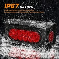 Hot Sale ???? Trailer Lights Welded Mount Steel Boxes Kit W/6 Inch LED Oval Tail Lights & 2 Inch LED Red Round Side Lights W/ Grommet Wire Connectors, 2 Pack ⭐ -Govee-shop 61cFYjk4qmL