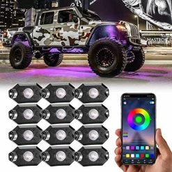 Discount ⌛ RGB LED Rock Lights Kit, YCHOW-TECH 4 Pods Underglow Multicolor Neon Light Bluetooth App Control Timing Function Flashing Music Mode Wheel Well Light For Truck ATV UTV RZR SUV ???? -Govee-shop 61czR8wXLZL. AC