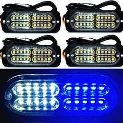Buy ❤️ 12-24V 24-LED Super Bright LED Emergency Strobe Lights Warning For Cars Trucks Vehicle SUV Van Caution Hazard Construction Waterproof Amber Strobe Bar With 32 Different Flashing- 4PCS (White Amber) ???? -Govee-shop 61emFg5pu3L. AC