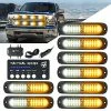 Top 10 ???? LED Surface Mount Strobe Lights Kit, White Amber Grill Grille Emergency Warning Flashing Marker Light Warning Light Assemblies For Trucks Vehicles ATV RV Cars Van - 8PCS ???? -Govee-shop 61ibJKECjGL