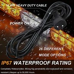 New ???? ASPL 36" 32LED Traffic Advisor Light Bar Warning Emergency Strobe Light Bar Directional Flashing Emergency Caution Lighting Led Safety Lights With 16 Ft Straight Cord (Amber/White) ⌛ -Govee-shop 61oHZZblLEL