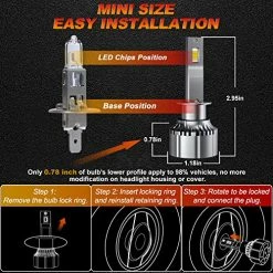 Cheap ???? LRTER H1 LED Headlight Bulbs 110W 20000 Lumens Extremely Bright 6500K Cool White LED Headlights Conversion Kit Mini Size, Pack Of 2 ???? -Govee-shop 61oLW1TGynL
