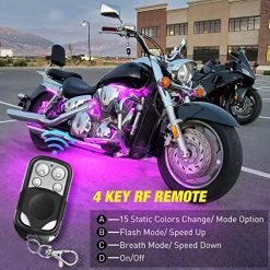 Cheapest ???? 8PCS Motorcycle RGB Led Light Kit Waterproof Multi-Color Atmosphere Lights Lamp With 4Key RF Wireless Remote For Harley Davidson Honda Kawasaki Suzuki, 2 Years Warranty (TL-42) ???? 10 Cheapest ???? 8PCS Motorcycle RGB Led Light Kit Waterproof Multi-Color Atmosphere Lights Lamp With 4Key RF Wireless Remote For Harley Davidson Honda Kawasaki Suzuki, 2 Years Warranty (TL-42) ???? -Govee-shop 61skdH72kvL