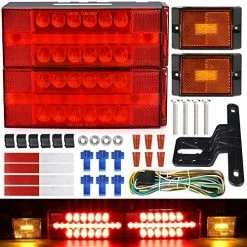 Brand new ???? New Submersible LED Trailer Light Kit, Super Bright Fully Waterproof Tail Lights, Combined Stop,Tail Lights,Turn And License Lights Function For Boat Trailer ????