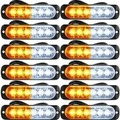 Coupon ???? LED Amber Strobe Lights Vehicle Emergency Strobe Lights For Trucks LED Flashing Car Lights Windshield Lights Bars Hazard Shiny Mount Strobe Lights With Pads Screws For Off Road Car (12 Pieces) ???? -Govee-shop 61zUGGGAbrL. AC